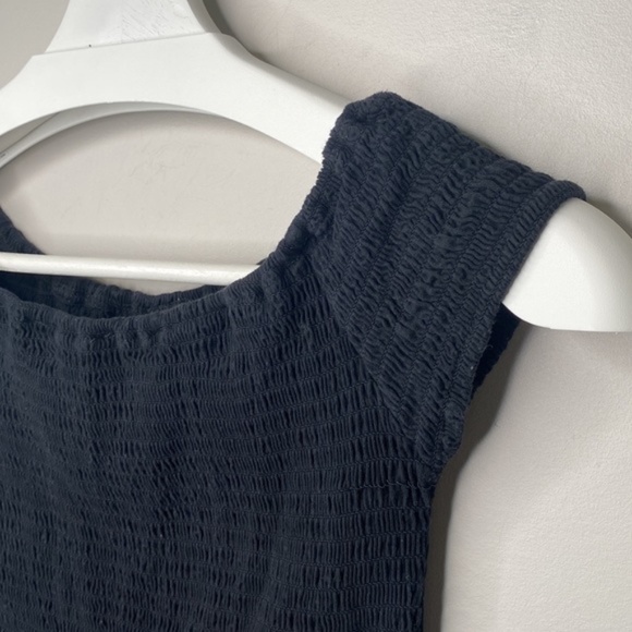 Brandy Melville Black Elasticated Ruched Off Shoulder Crop Top - Picture 9 of 11